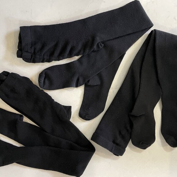 Set of 6 Black Solid Color Girls Tights - Versatile & Comfy! - Picture 4 of 6
